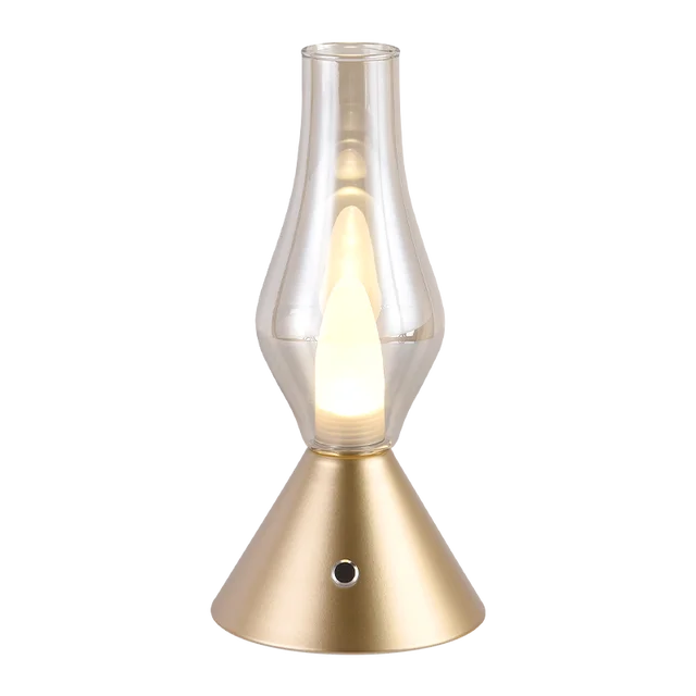 RomanticGlow - Glazen Tafellamp met Dimbare LED – Stijlvolle Nachtlamp