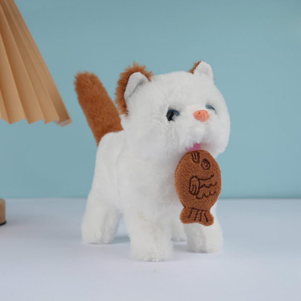 Kat Brinquedo Interativo Peluche Robô Gatinho Cinzento Realista