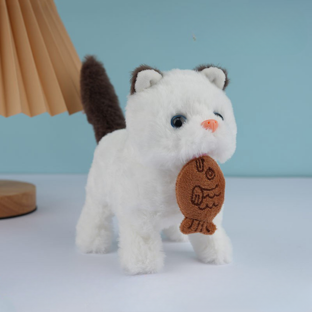 Kat Brinquedo Interativo Peluche Robô Gatinho Cinzento Realista