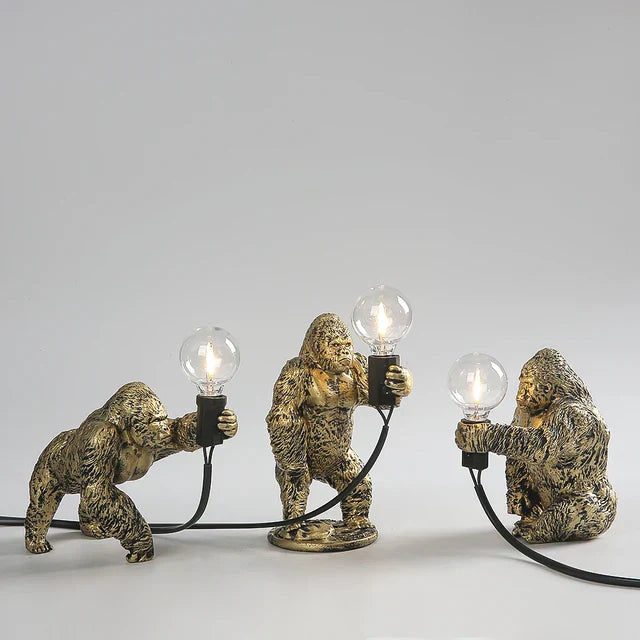 GorillaLux - Unieke Gorilla Tafellamp | Moderne Dierenlamp met Warme LED Verlichting