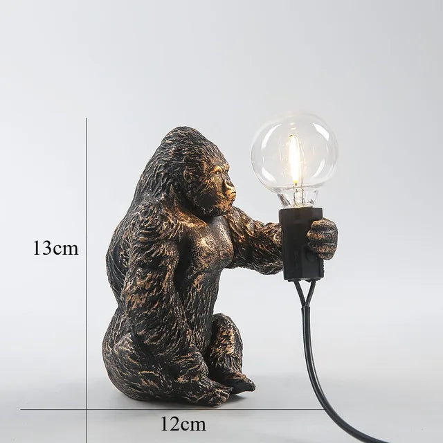 GorillaLux - Unieke Gorilla Tafellamp | Moderne Dierenlamp met Warme LED Verlichting
