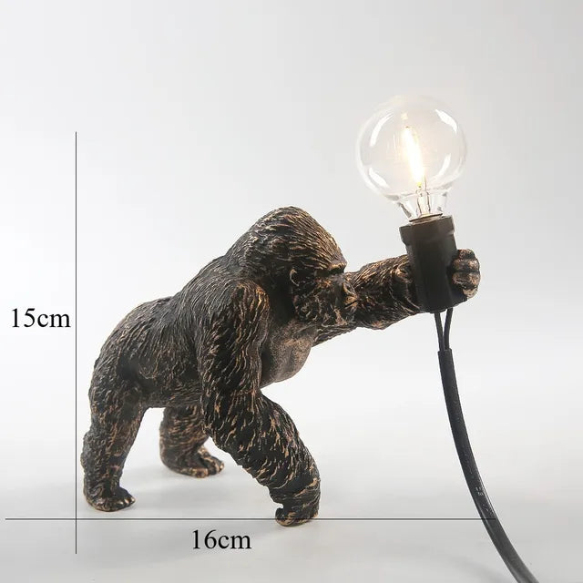 GorillaLux - Unieke Gorilla Tafellamp | Moderne Dierenlamp met Warme LED Verlichting