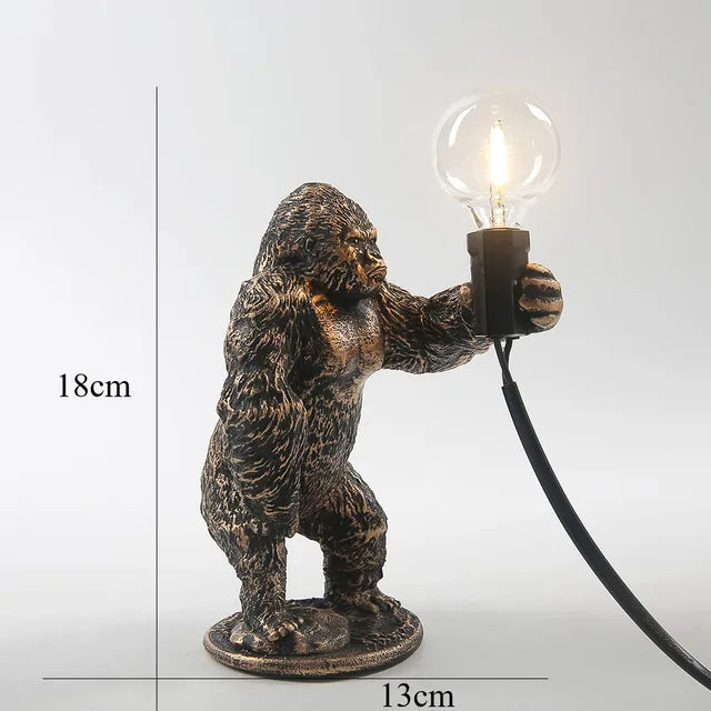 GorillaLux - Unieke Gorilla Tafellamp | Moderne Dierenlamp met Warme LED Verlichting