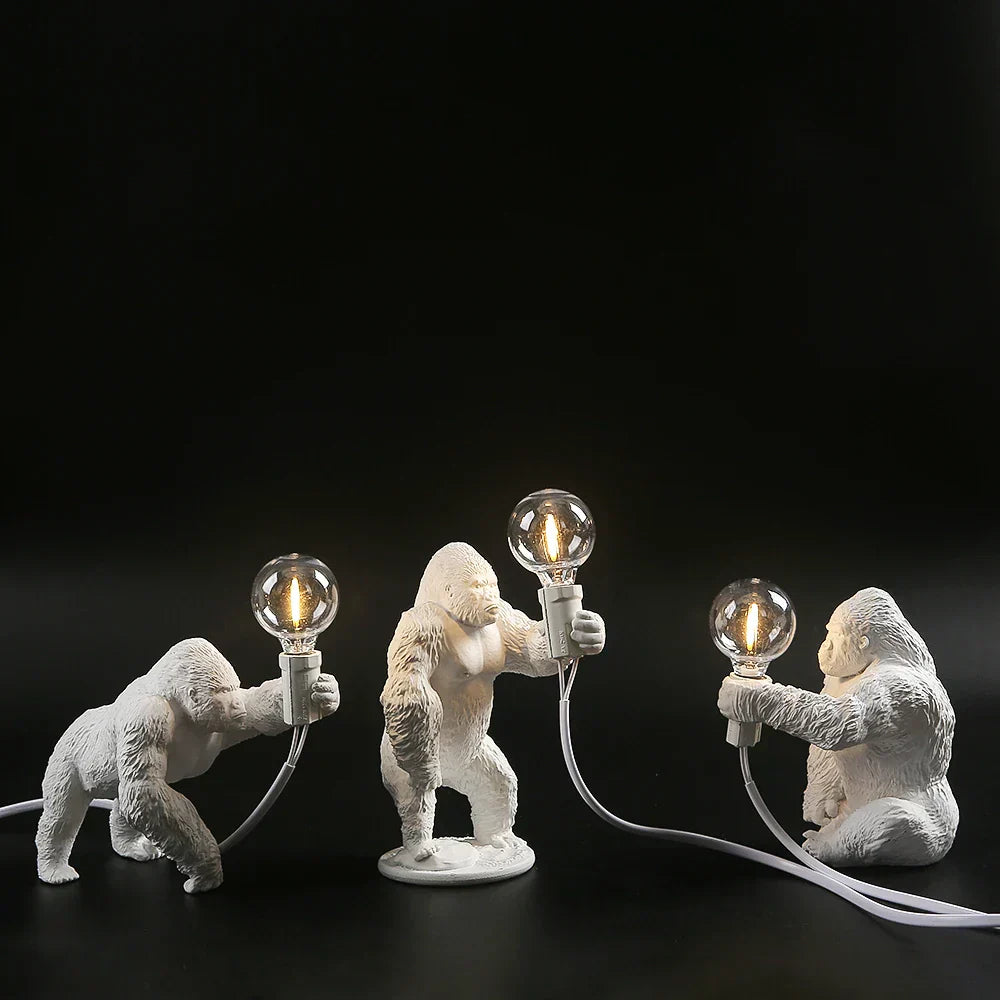 GorillaLux - Unieke Gorilla Tafellamp | Moderne Dierenlamp met Warme LED Verlichting
