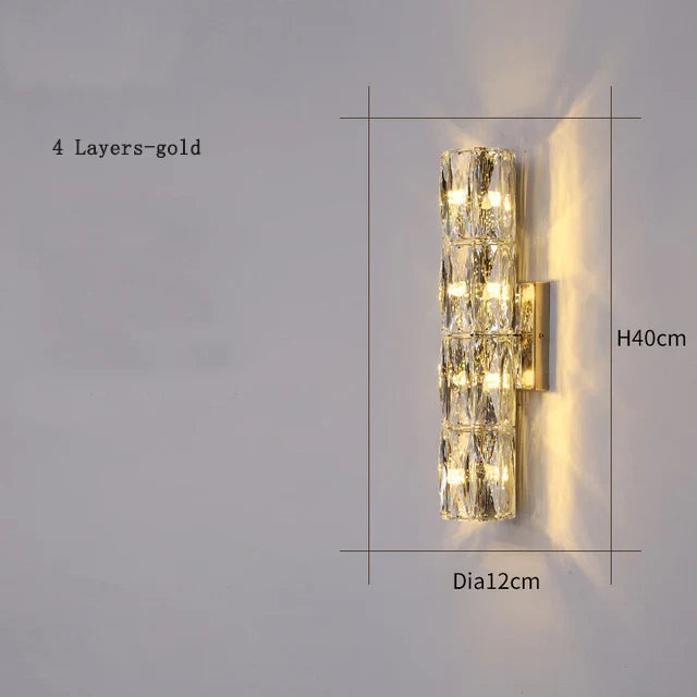 CrystalLuxe - Lámpara de pared real para dormitorio