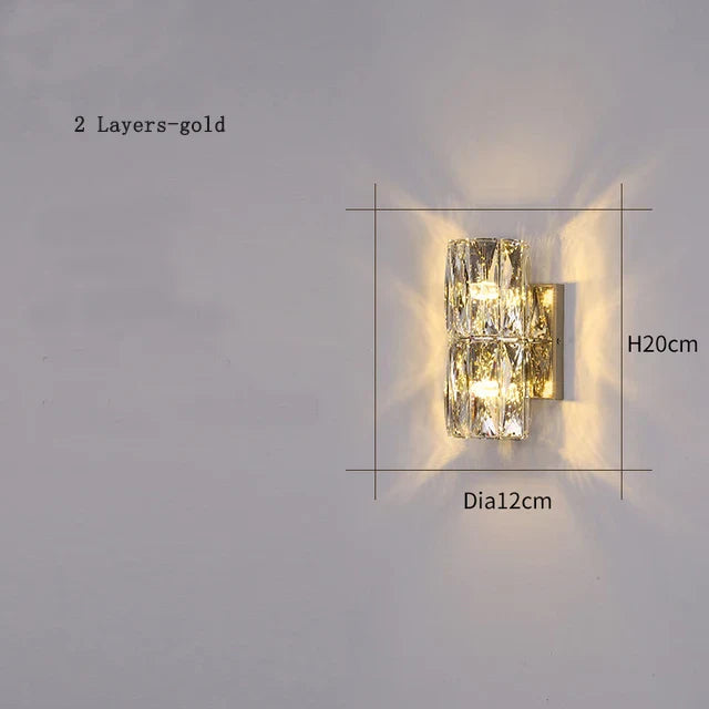 CrystalLuxe - Lámpara de pared real para dormitorio