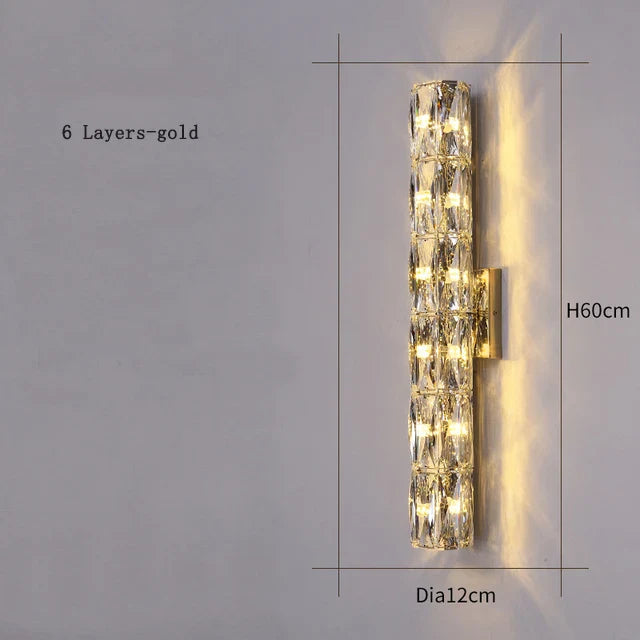 CrystalLuxe - Lámpara de pared real para dormitorio