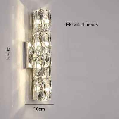 CrystalLuxe - Lámpara de pared real para dormitorio