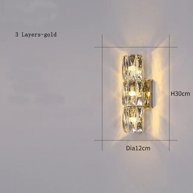 CrystalLuxe - Lámpara de pared real para dormitorio