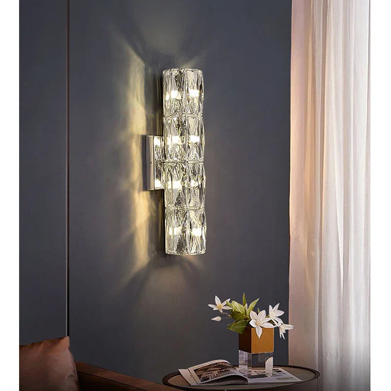 CrystalLuxe - Lámpara de pared real para dormitorio