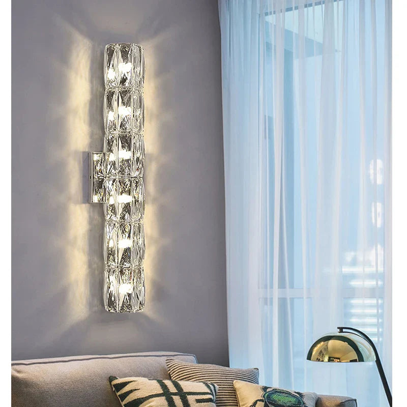 CrystalLuxe - Lámpara de pared real para dormitorio