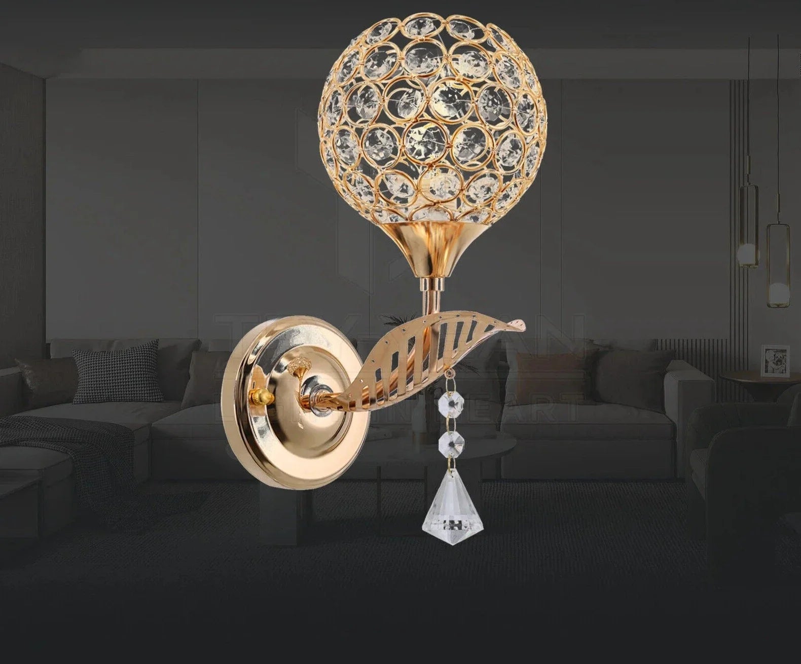 RadiantShine – Moderne LED Wandlamp Met Stijlvol Kristalontwerp