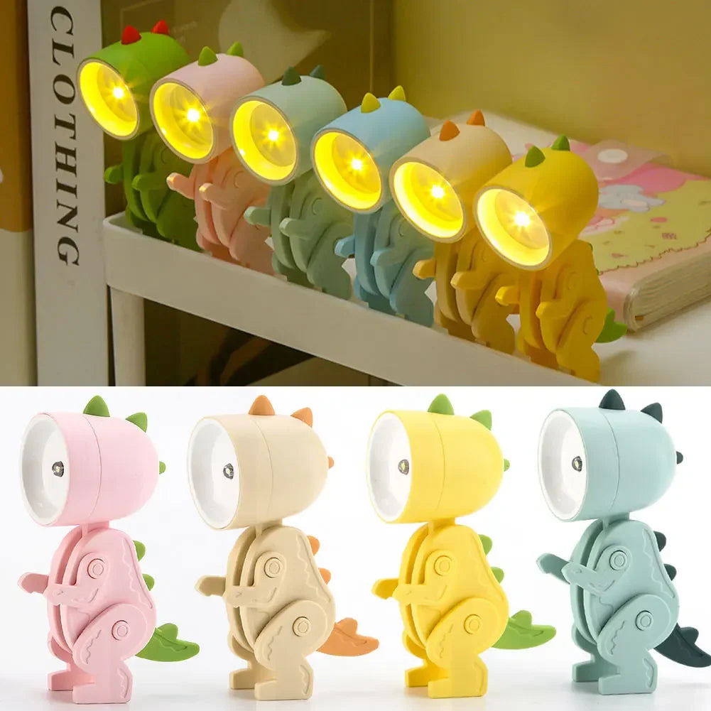 DinoGlow – Lámpara de mesa LED de dinosaurio con sombra para habitación infantil | Regulable y ajustable