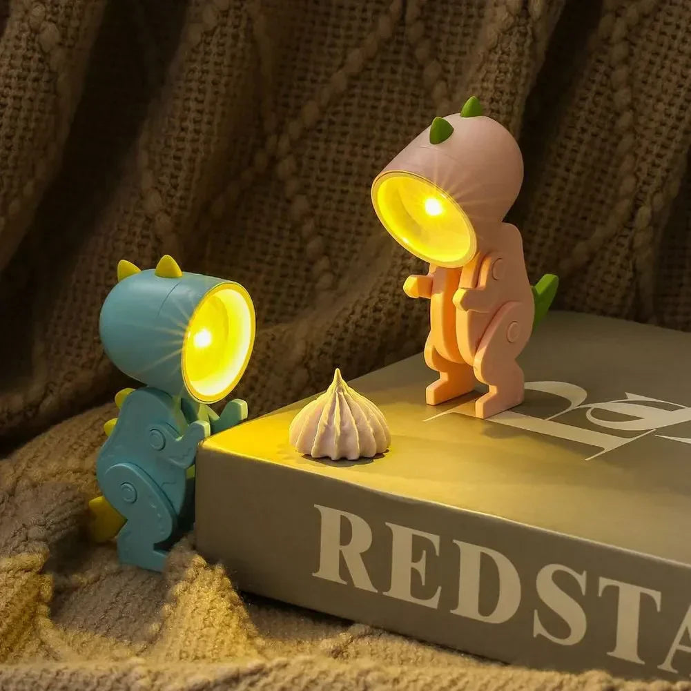 DinoGlow – Lámpara de mesa LED de dinosaurio con sombra para habitación infantil | Regulable y ajustable