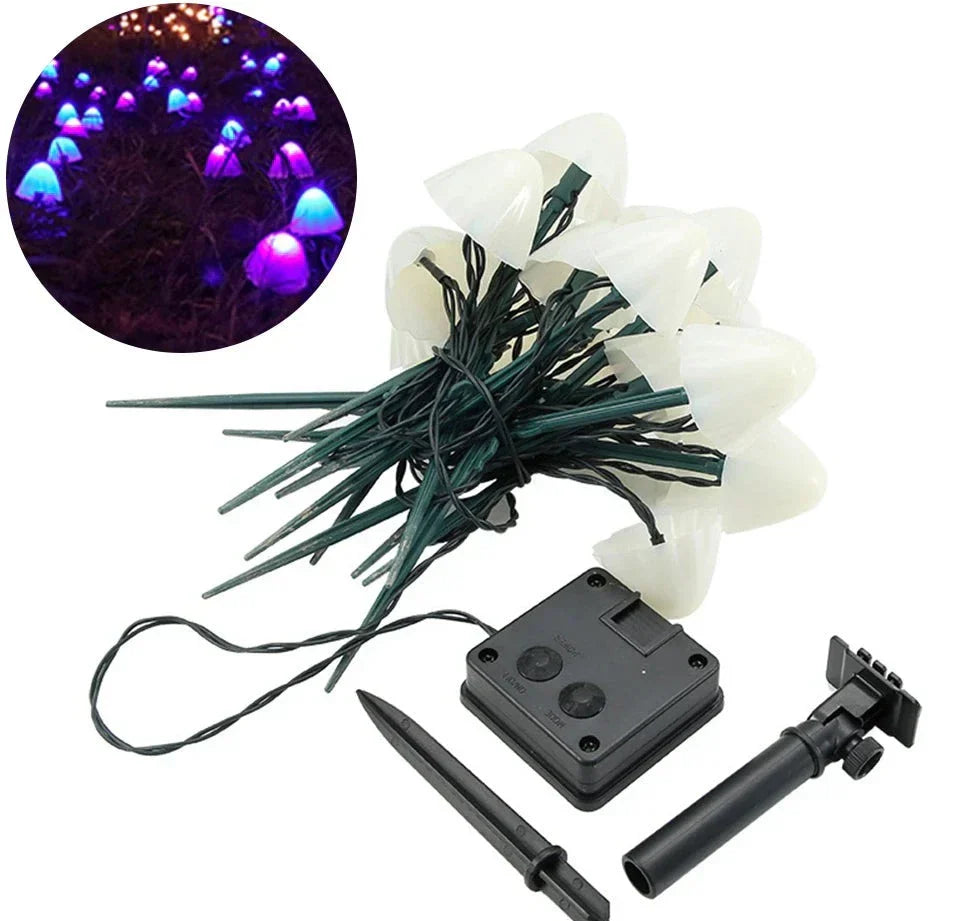SolarGlow - Solar Mushroom Ambient Lighting – LED Garden Lamps on Solar Energy, Weatherproof
