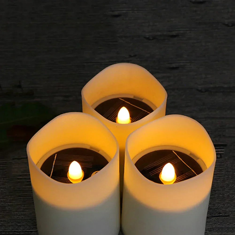 SolarGlow - Weatherproof LED Solar Candle – Atmospheric Outdoor Lighting for Garden, Balcony & Terrace