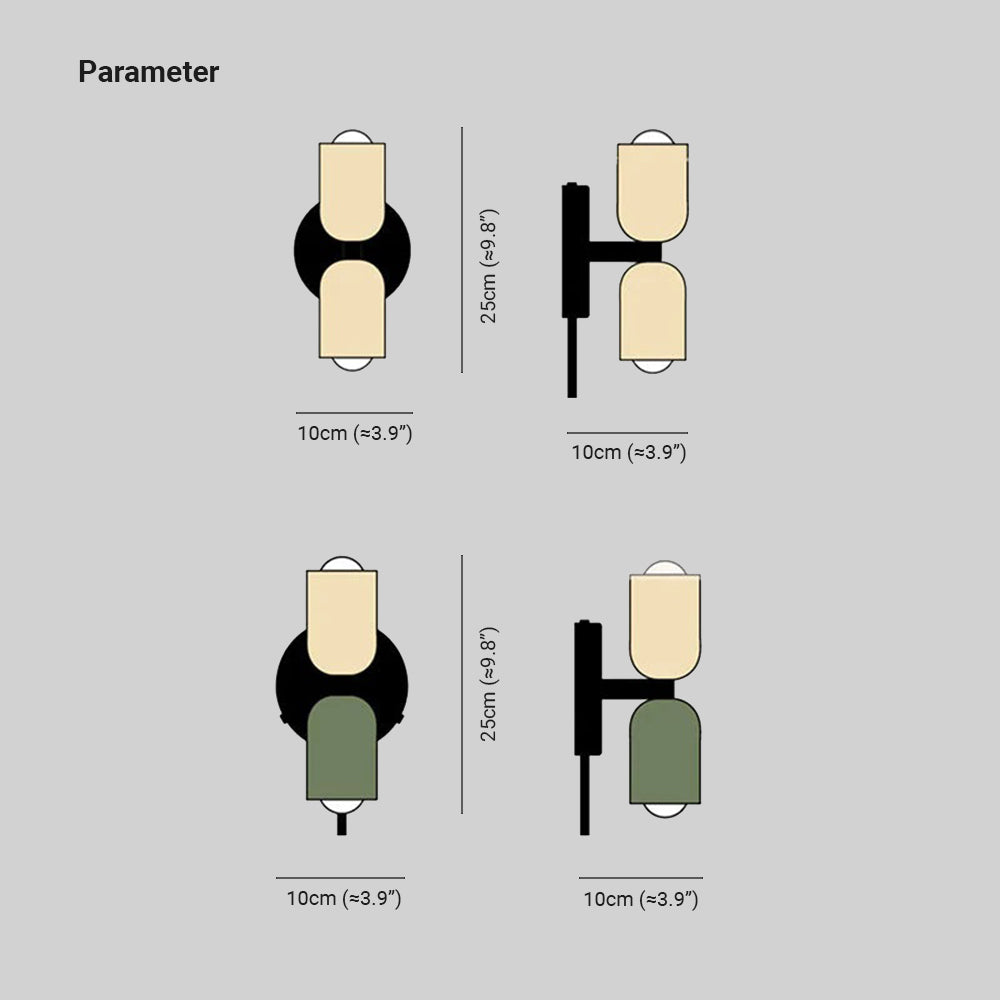 Aurora - Lámpara de pared LED moderna de metal