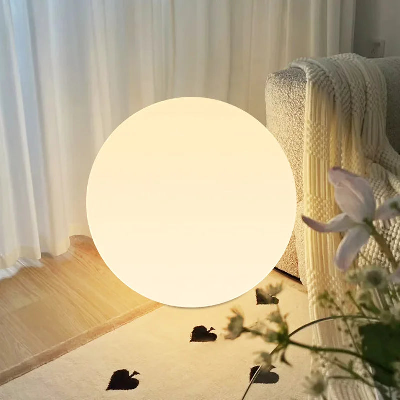 LumiGlobe – Gran Lámpara de Bola LED, Lámpara de Pie Moderna para Iluminación Interior Elegante