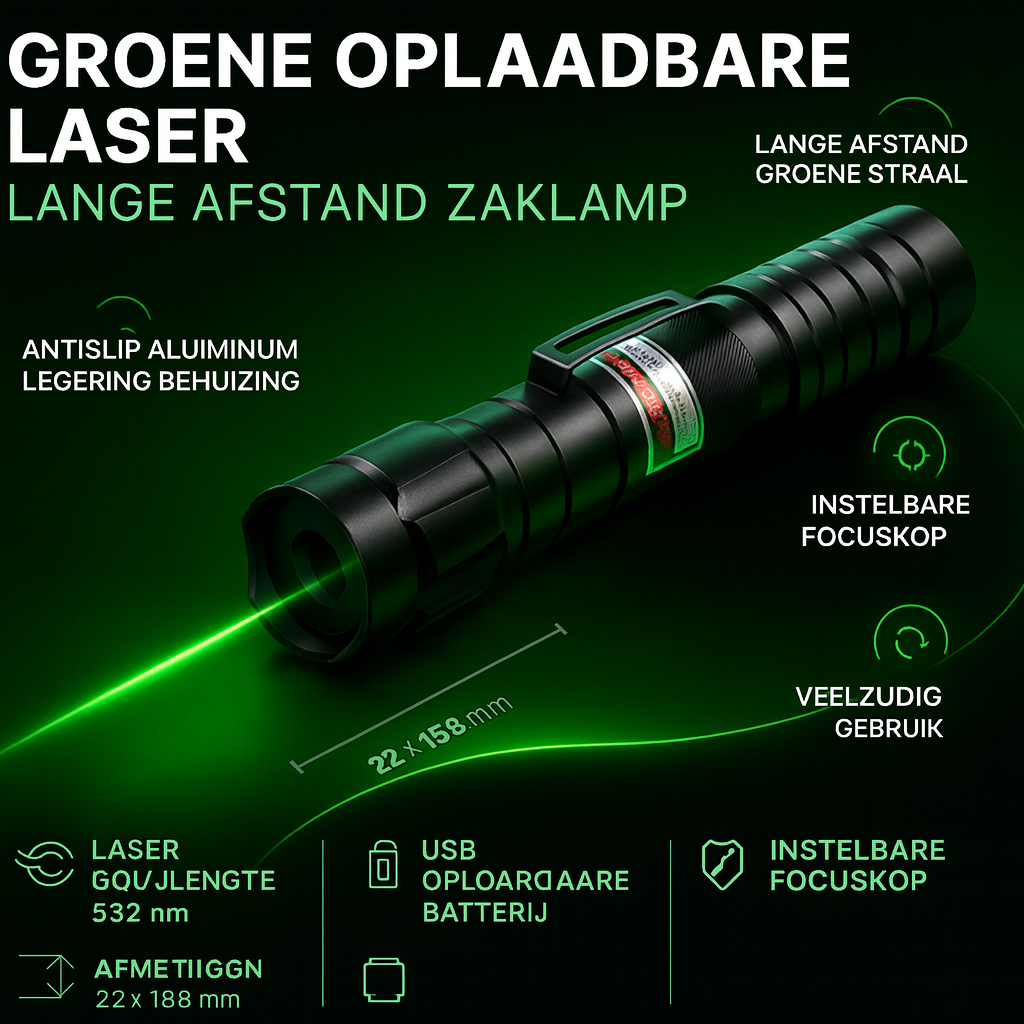 Laser Verde Professionale Alluminio Ricaricabile Lunga Distanza