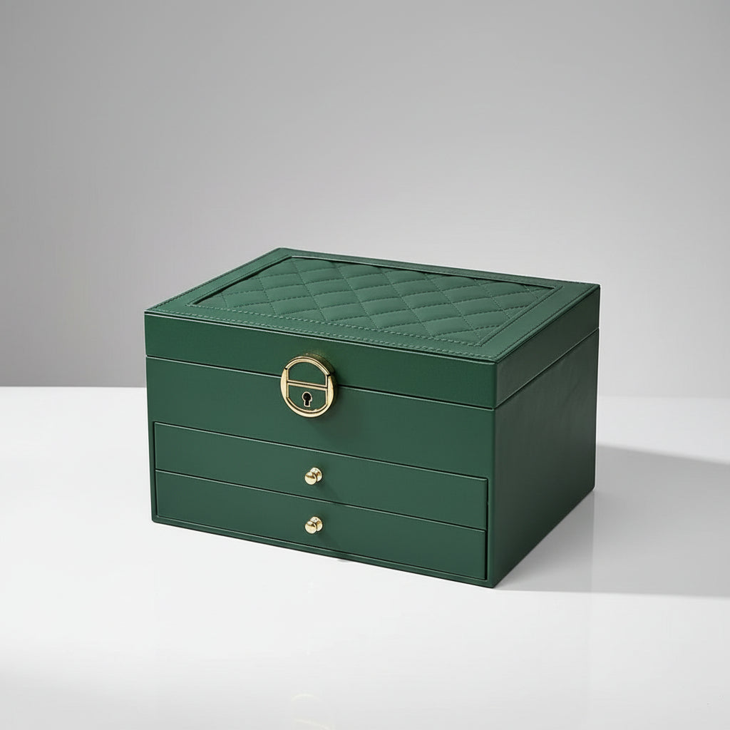 Leather Jewelry Box Multilayer Elegant Storage Organizer for Rings Necklaces 0