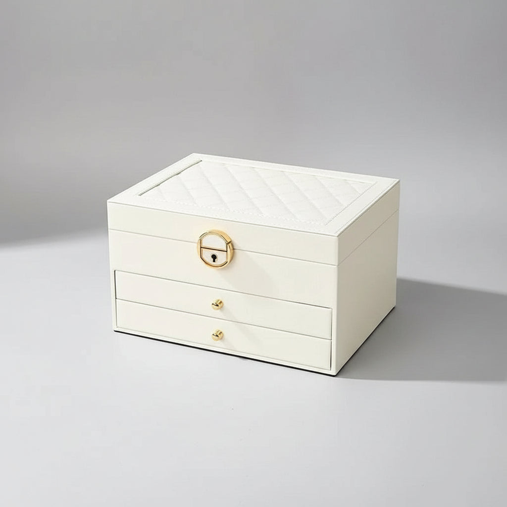 Leather Jewelry Box Multilayer Elegant Storage Organizer for Rings Necklaces 1