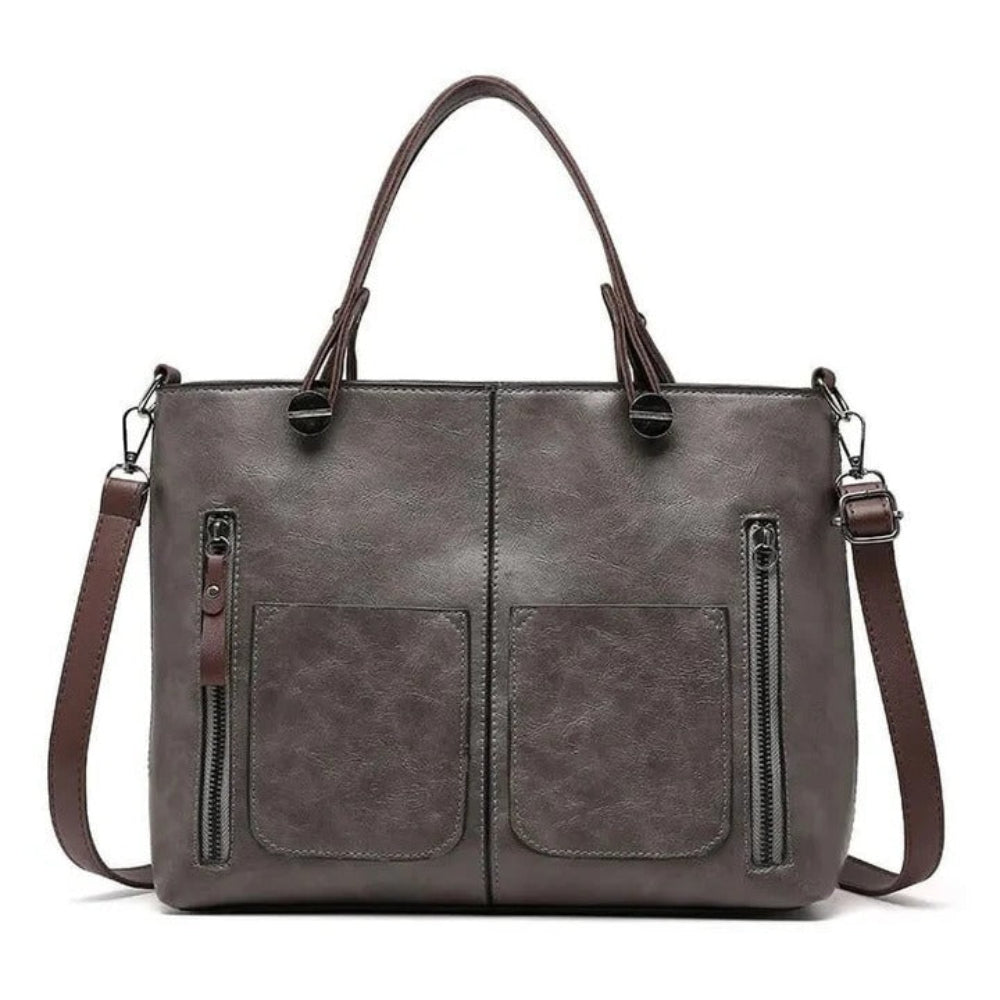 Work Bag Women Vintage Leather Tote Handbag Office Travel - Image 8