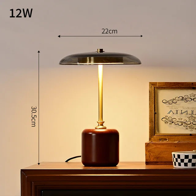 MushroomLuxe - Lámpara de mesa LED moderna de vidrio | Regulable y diseño elegante