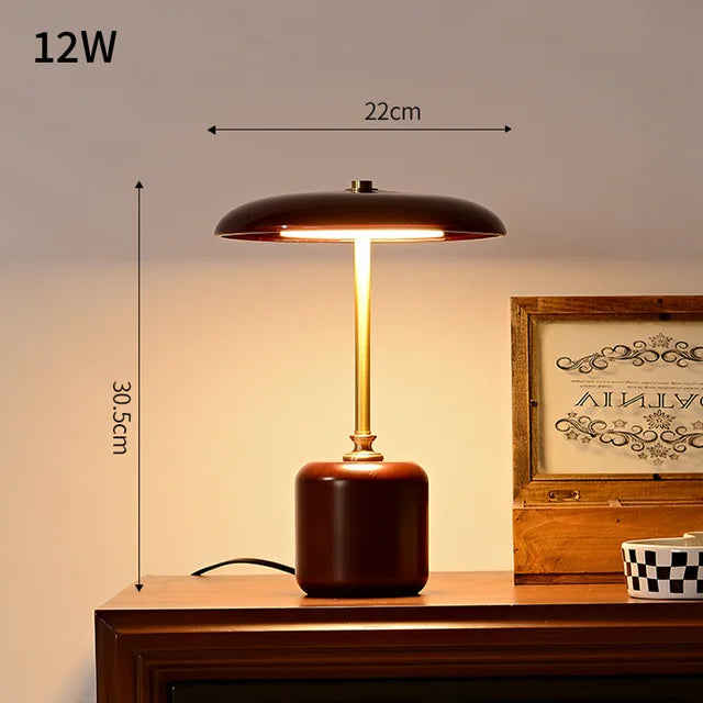 MushroomLuxe - Lámpara de mesa LED moderna de vidrio | Regulable y diseño elegante