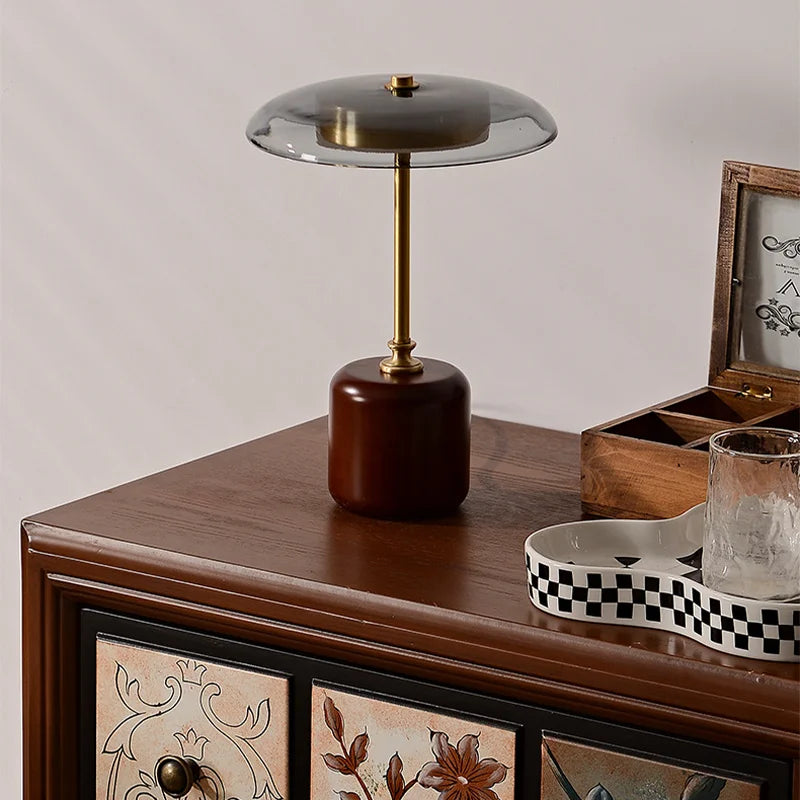 MushroomLuxe - Lámpara de mesa LED moderna de vidrio | Regulable y diseño elegante
