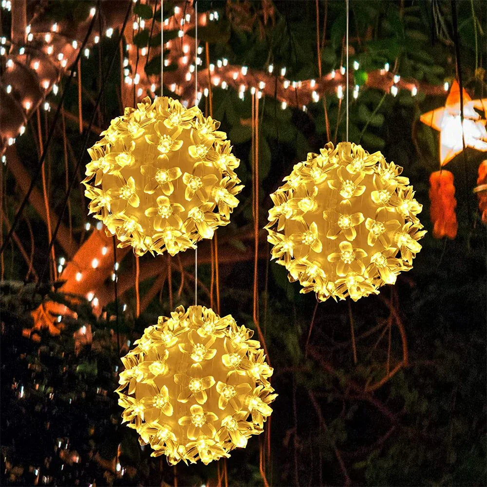 LumiBlossom – Solar Cherry Blossom String Lights for Garden – Romantic LED Outdoor Decoration