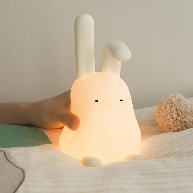 BunnyGlow - Lámpara nocturna LED regulable para niños con control táctil y función de carga USB