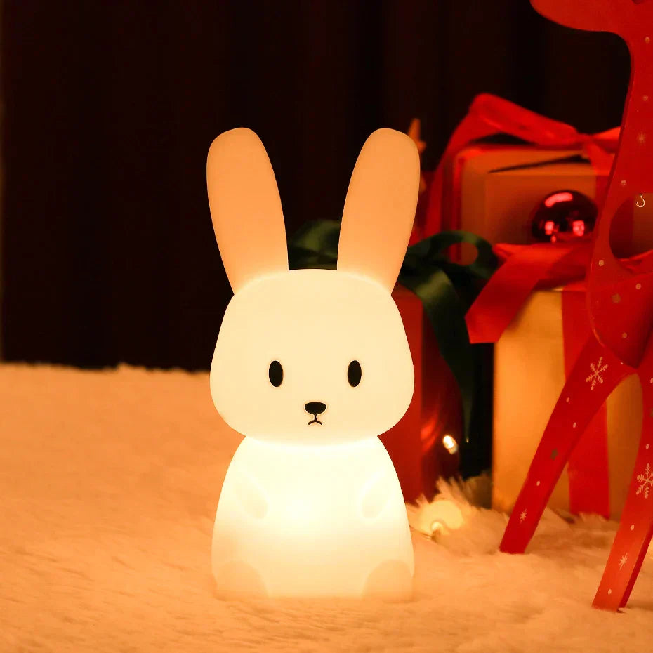 BunnyGlow - Lámpara nocturna LED regulable para niños con control táctil y función de carga USB