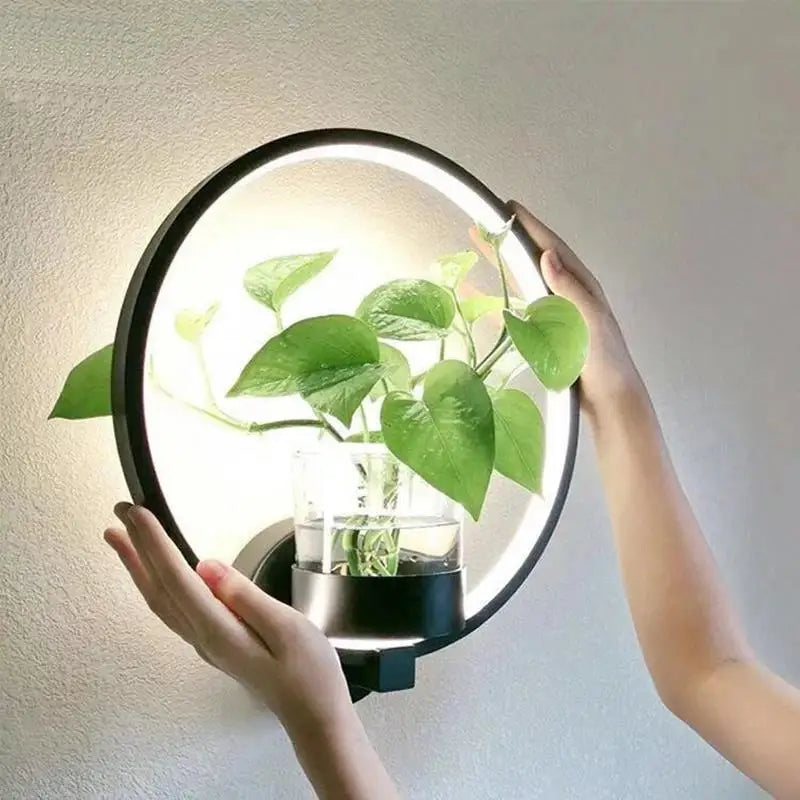 NatureGlow - Lámpara de varita LED con planta integrada para interiores