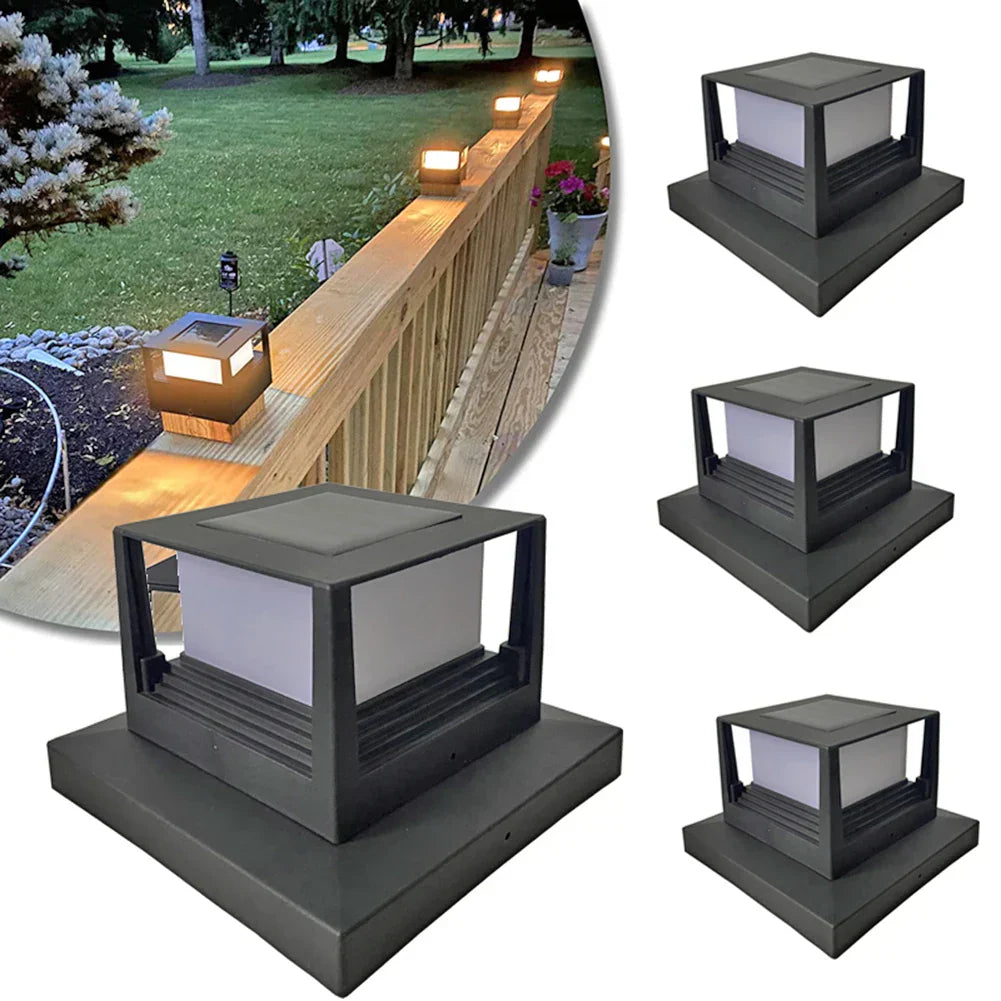 SolarGlow – LED Solar Column Lamp for Outdoor – Weatherproof & Energy-Efficient Garden Lighting