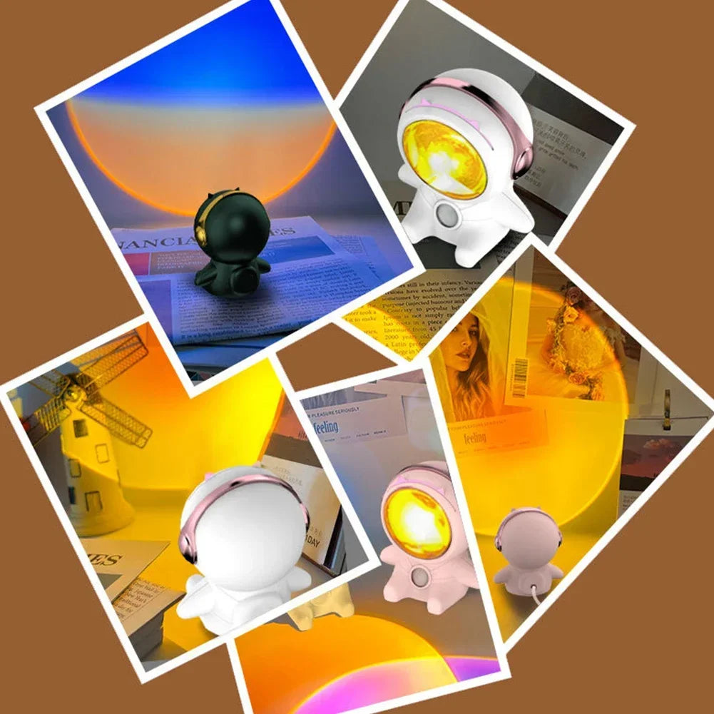 AstroGlow - Zonsondergang LED Projectorlamp met Astronaut Design – Sfeervolle Verlichting