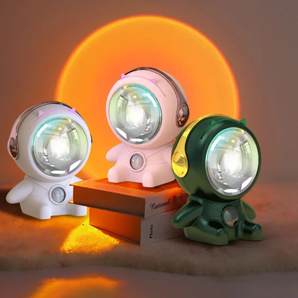 AstroGlow - Zonsondergang LED Projectorlamp met Astronaut Design – Sfeervolle Verlichting