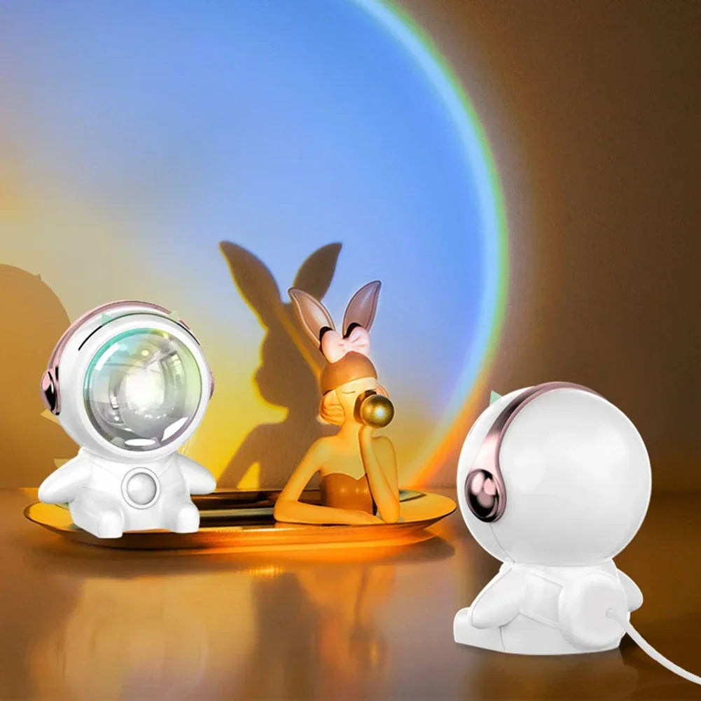 AstroGlow - Zonsondergang LED Projectorlamp met Astronaut Design – Sfeervolle Verlichting