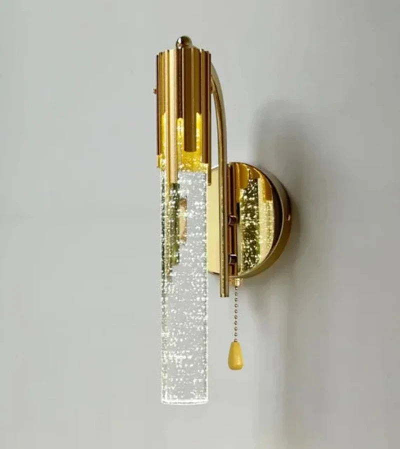 CrystalGlow - Lámpara de pared de cristal de lujo
