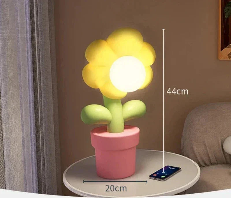 BloomGlow - Lámpara de mesa con flor LED – Flor decorativa iluminada para dormitorio y sala de estar