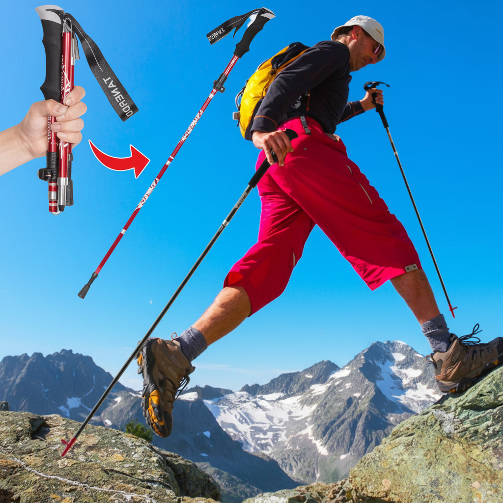 Lightweight Adjustable Trekking Poles Foldable Hiking Gear 1