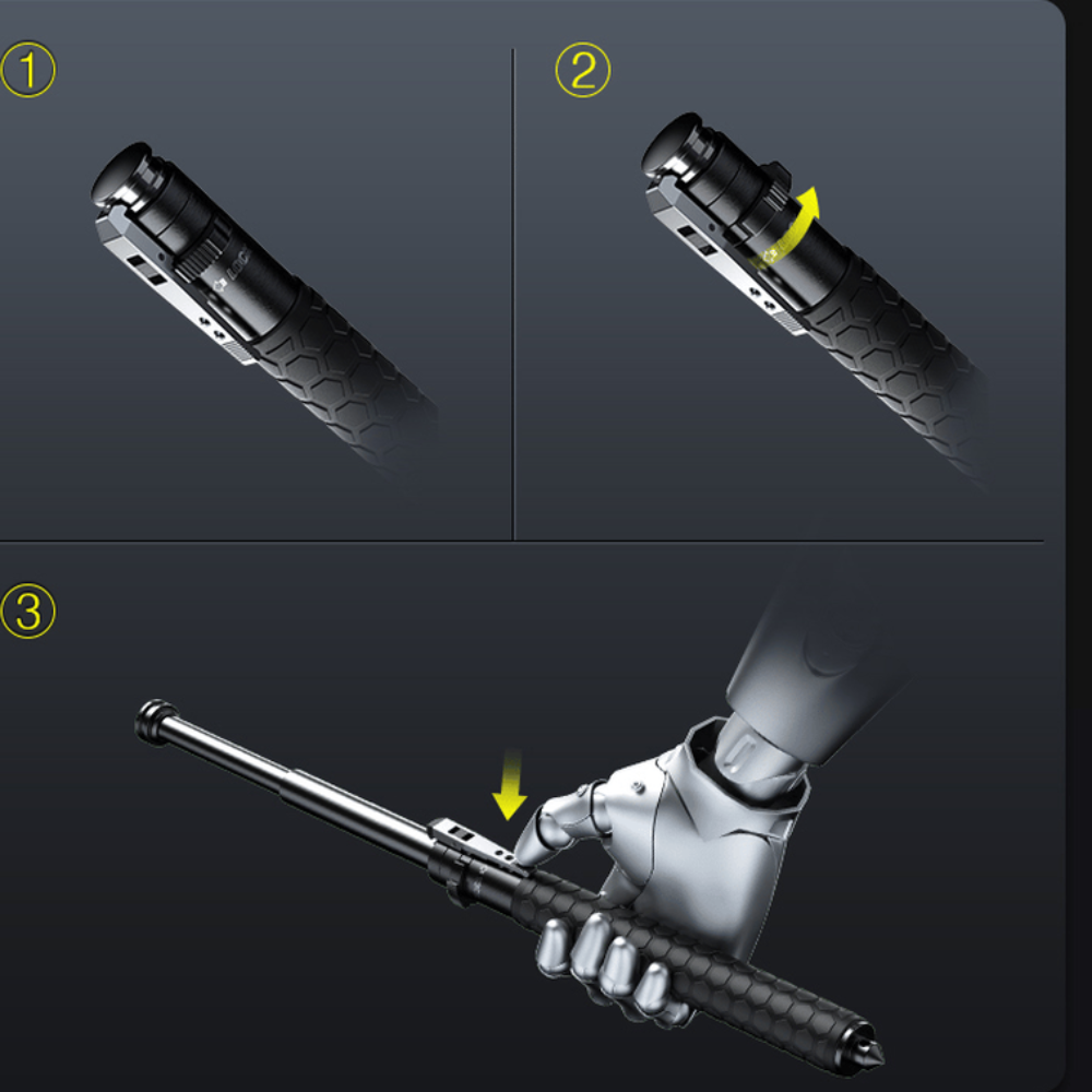 Retractable Self Defense Walking Sticks Alloy Telescopic Hiking Pole - Image 9