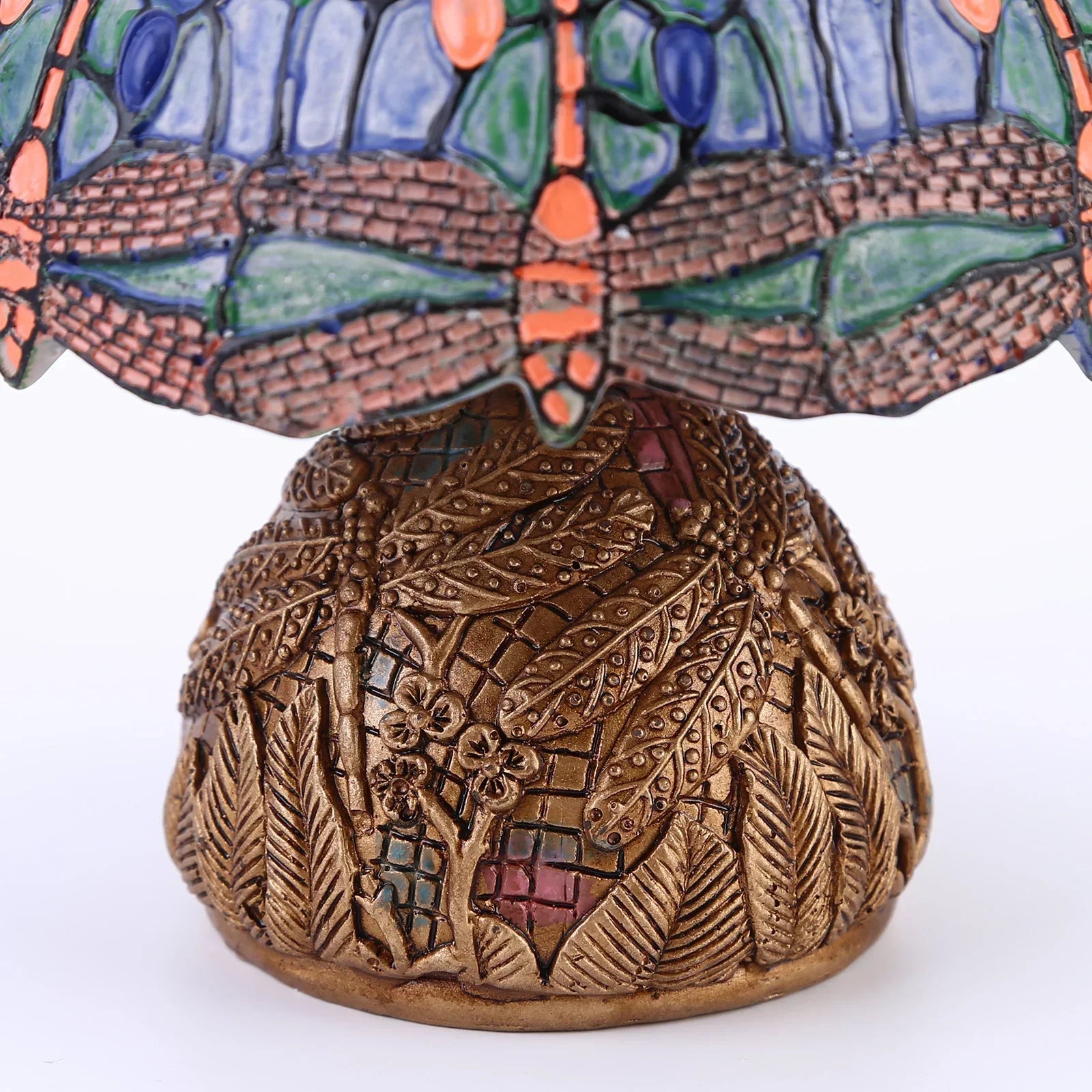 LuxeGlow - Vintage Tafellamp met Libellenmotief en Art Nouveau Design