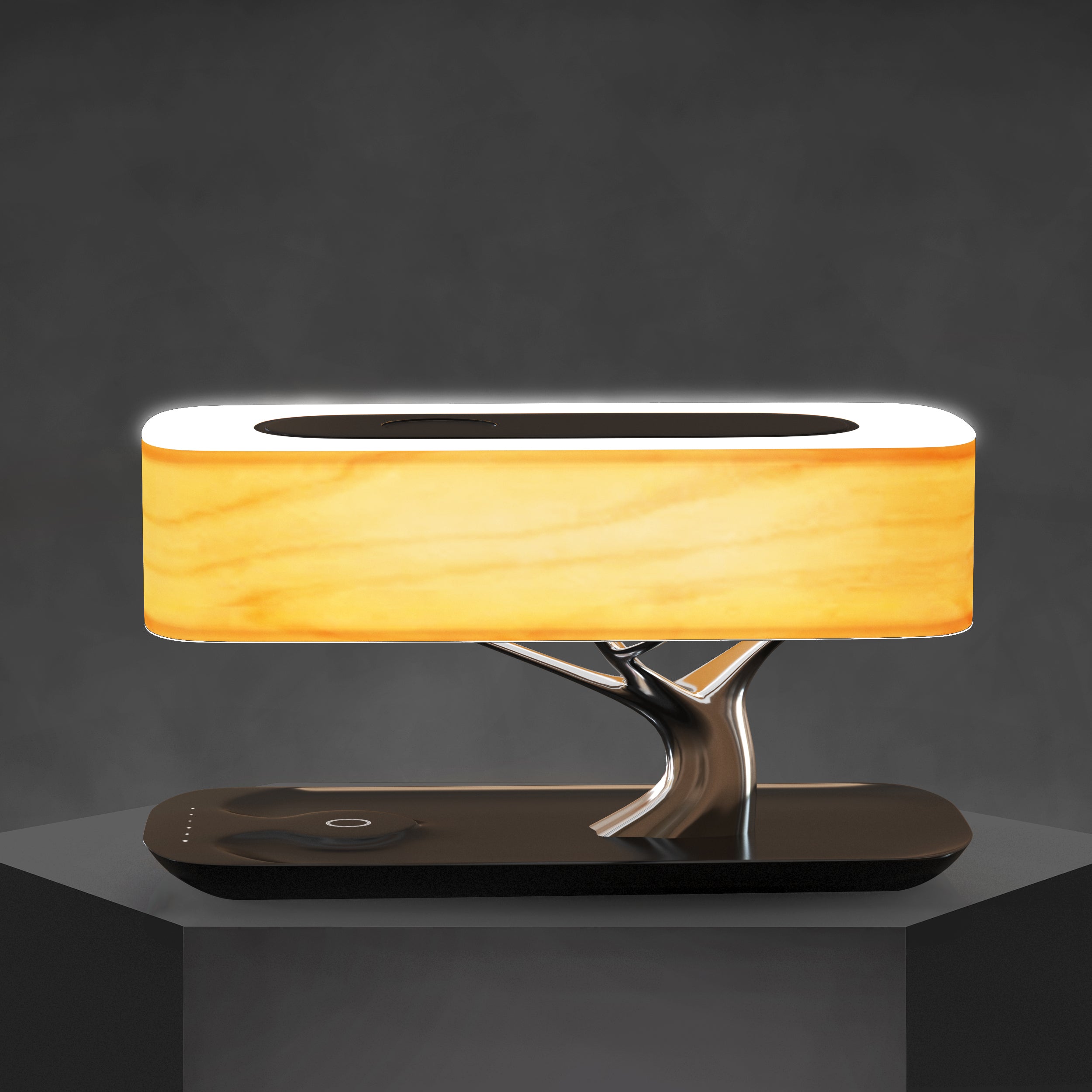 LumeFusion - Moderne Tafellamp met Draadloos Opladen en Bluetooth Speakers