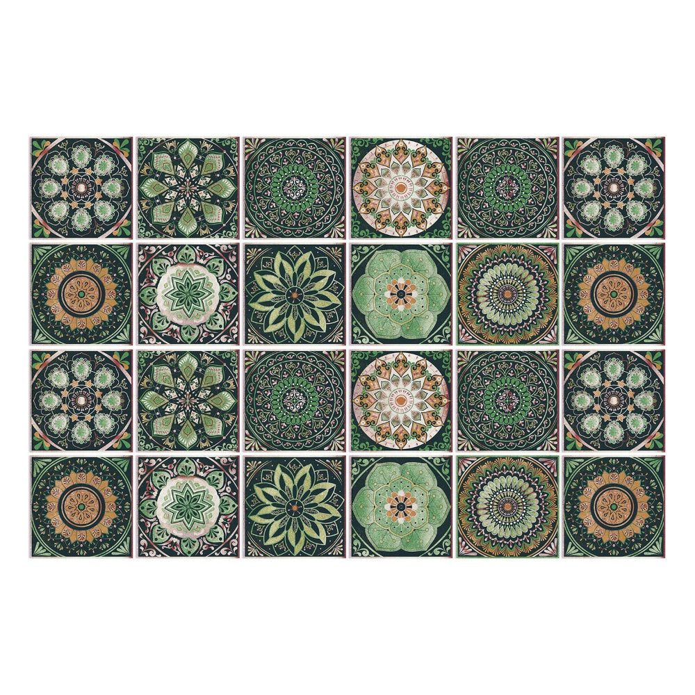 Mandala Tile Set 24 Piece Decorative Vinyl Wall Art for Home Decor 3