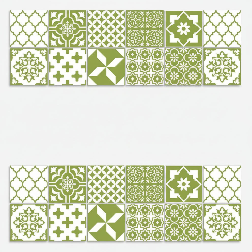 Mandala Tile Set 24 Piece Decorative Vinyl Wall Art for Home Decor 4