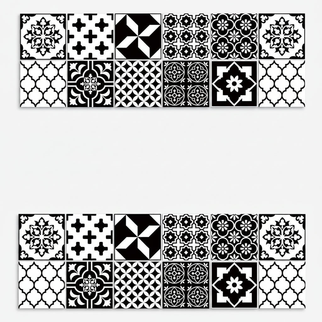 Mandala Tile Set 24 Piece Decorative Vinyl Wall Art for Home Decor 5