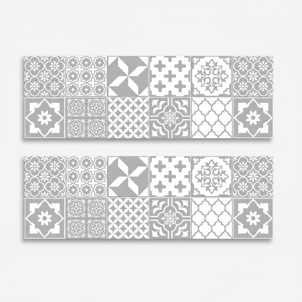 Mandala Tile Set 24 Piece Decorative Vinyl Wall Art for Home Decor 6