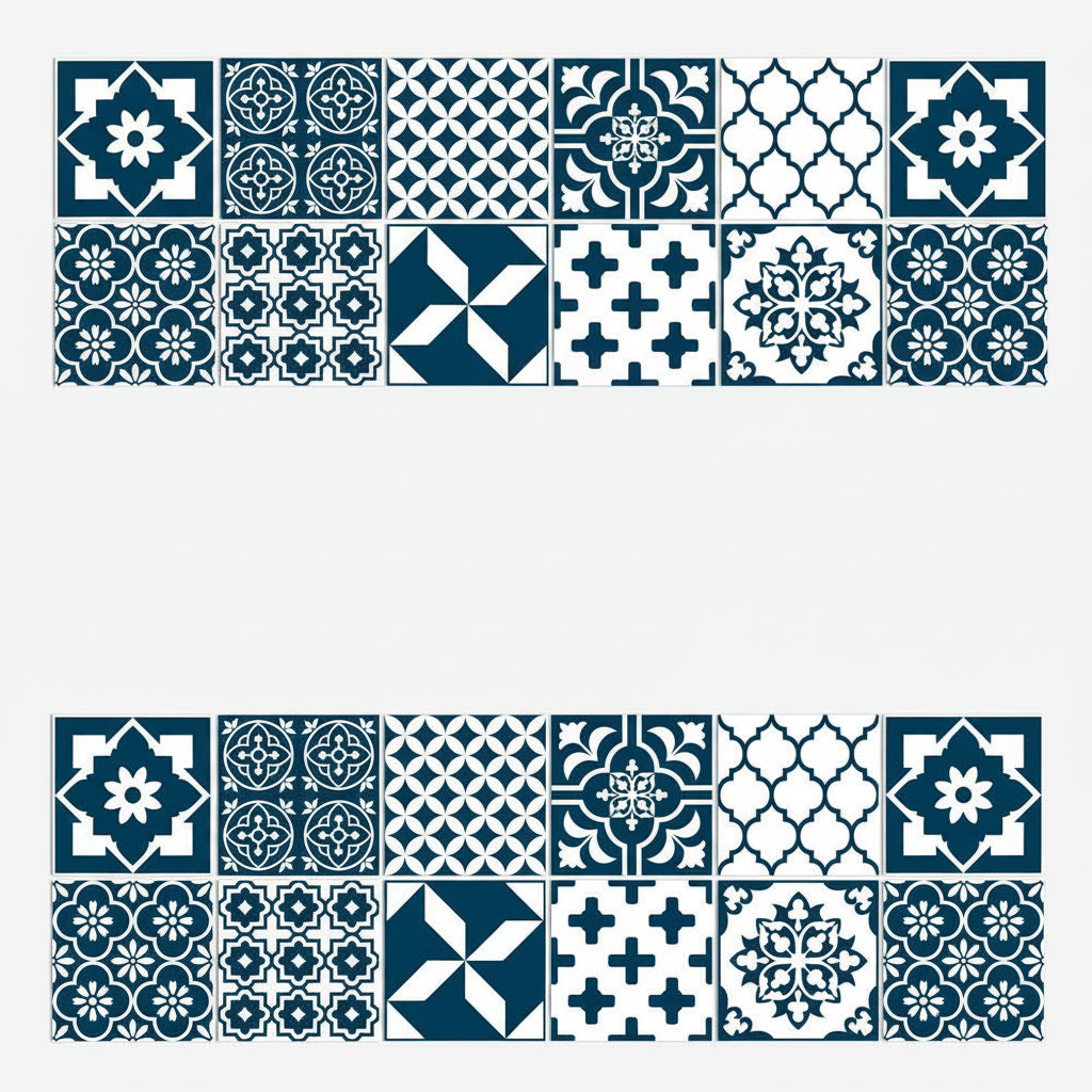 Mandala Tile Set 24 Piece Decorative Vinyl Wall Art for Home Decor 9