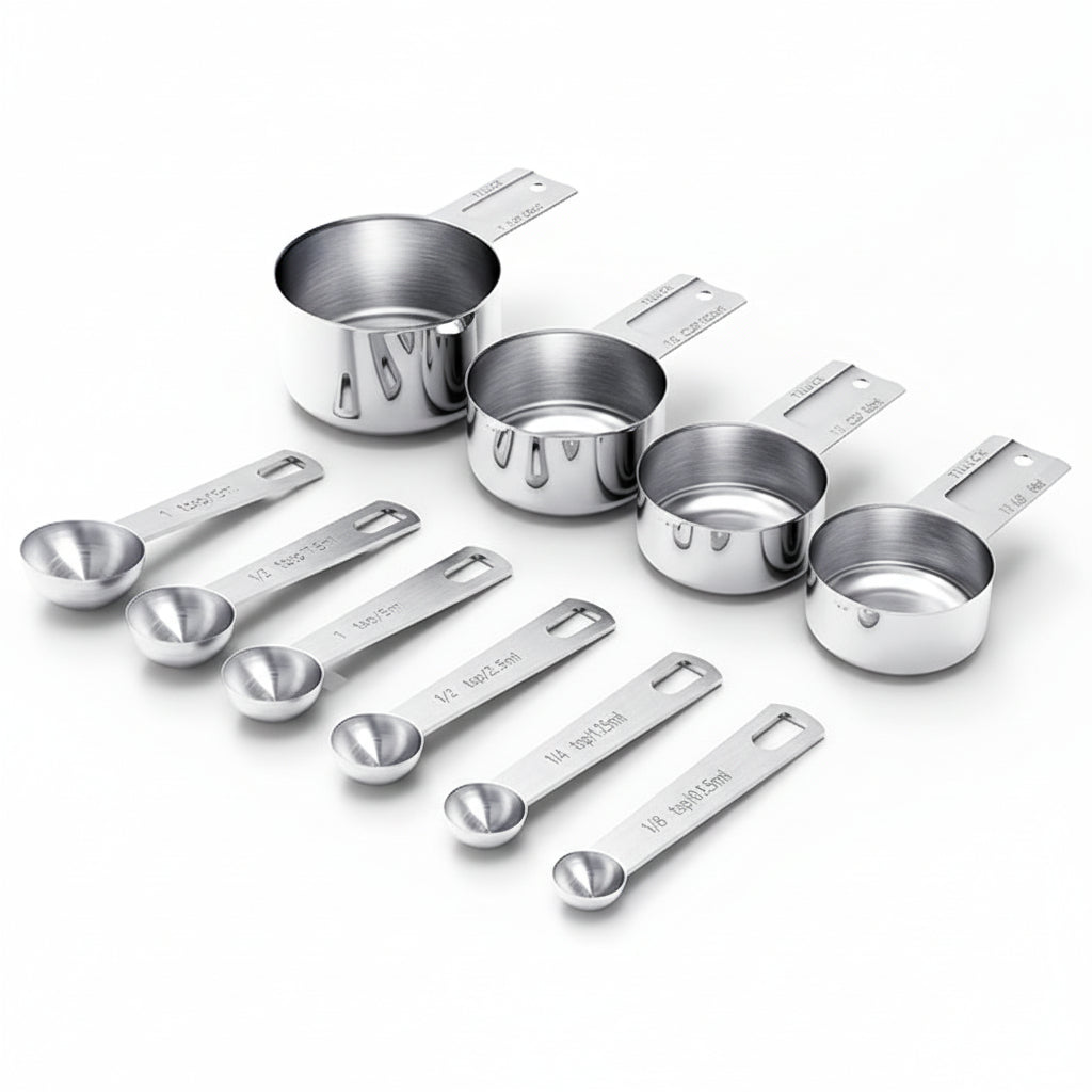 Stainless Steel Measuring Cups Spoons Set Baking