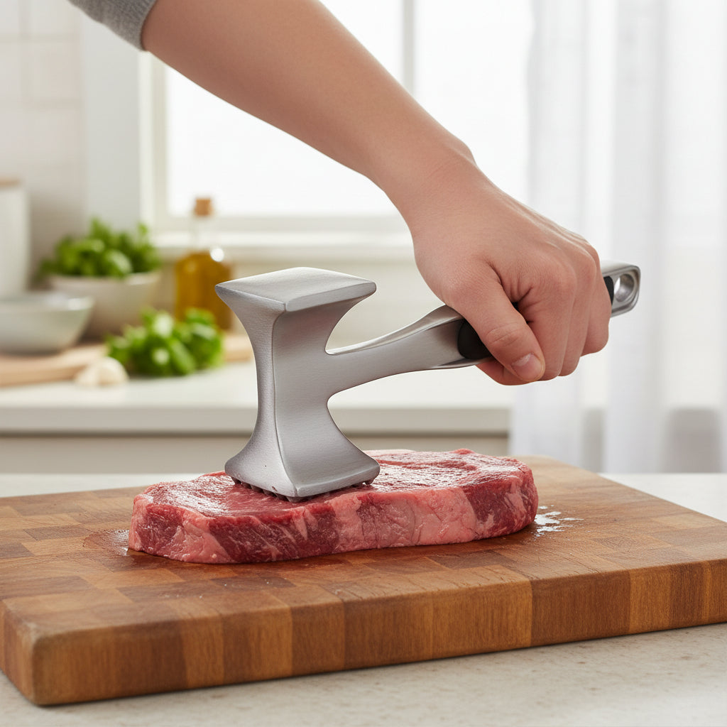 Martelo para Amaciar Carne em Alumínio Ferramenta de Cozinha Ergonómica